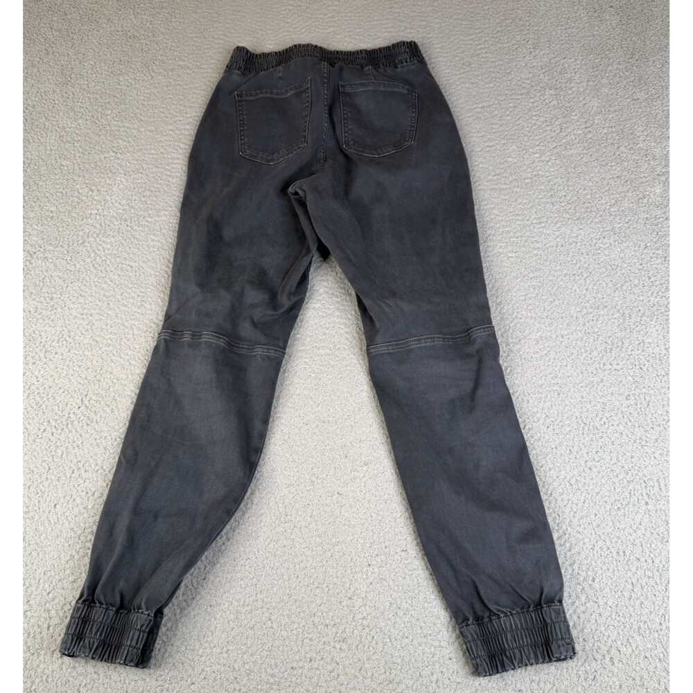 SPANX Jogger Pants Womens M Medium Wash 26x28 Twill  Pull-On Zip Ankle Black